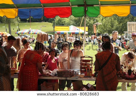 MONTREAL, CANADA - JULY 9: Festival Hare Krishna. Annual traditional festival of the religious organization Hare Krishna on July 9, 2011 in Montreal, Canada