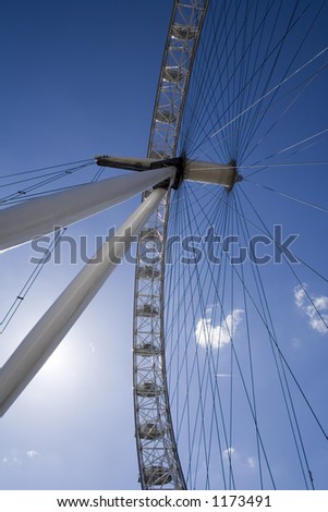 London eye Blue sky