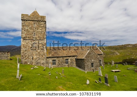 Rodel, Isle of Harris, Outer Hebrides, Scotland St Clement\'s Church at Rodel, on the Isle of Harris, was built in the late 15th century for the Chiefs of the MacLeods of Harris.