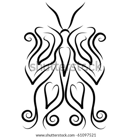stock vector Abstract fantasy butterfly tattoo Vector 