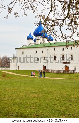 SUZDAL, RUSSIA - MAY 3, 2013. The Chamber and the Cathedral of the Nativity of the Suzdal Kremlin