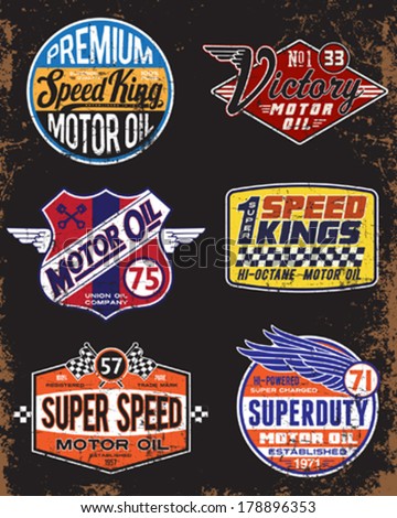 Vintage Motor Oil Signs and Label Set Vintage Motor Oil Signs and Label Set