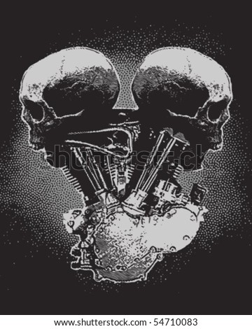 Motorcycle Engine Skull