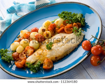 cod with onions and tomatoes sauce