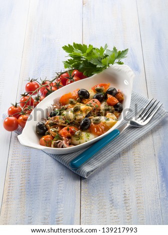 squid with tomatoes olives and capers