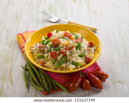 risotto with green beans and tomatoes