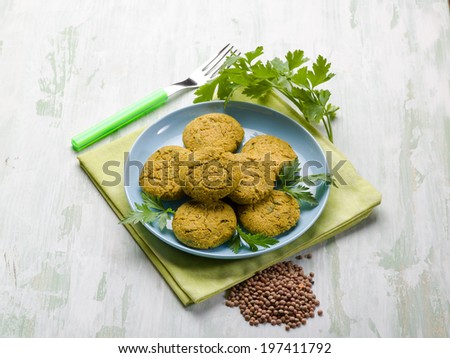 lentils croquette, vegetarian food
