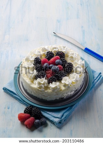 ice cream cake with mix berries