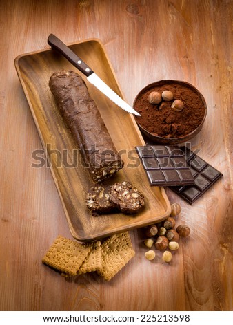 chocolate sausage with hazelnut
