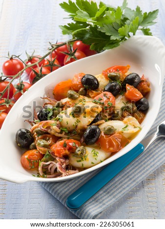 squid with tomatoes olives and capers