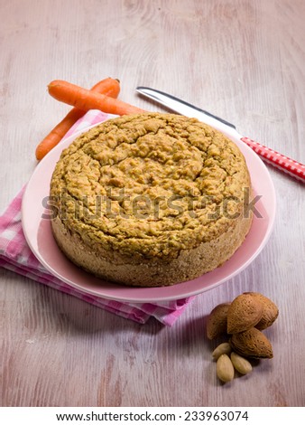 cake with almonds and carrots