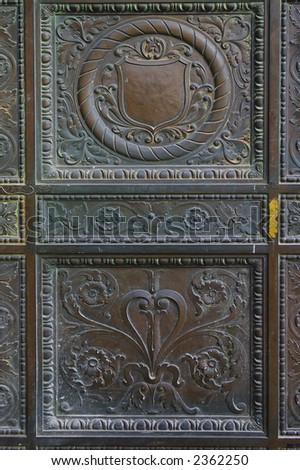 Details of old bronze door