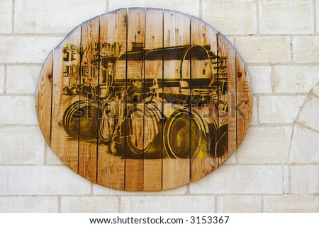 Modern painting on wood wall decoration in Paris