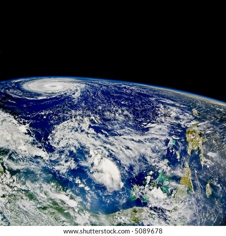 Hurricane over North Atlantic - satellite photo