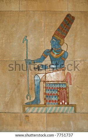 Replica of ancient Egyptian painted relief