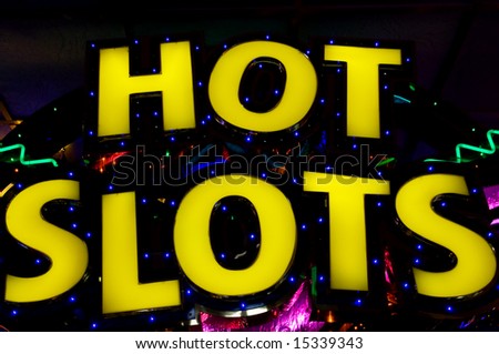 Hot slots - neon lights in casino