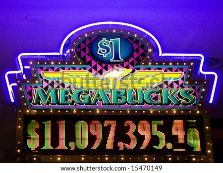 Megabucks - neon lights in casino