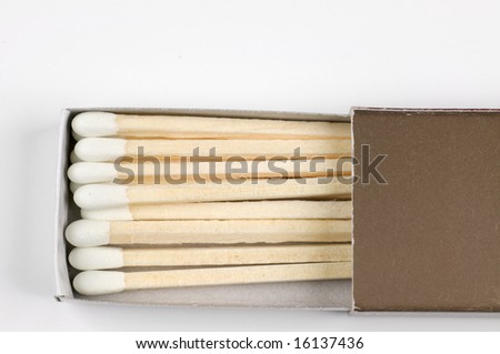 Wooden match sticks in paper matchbox - macro