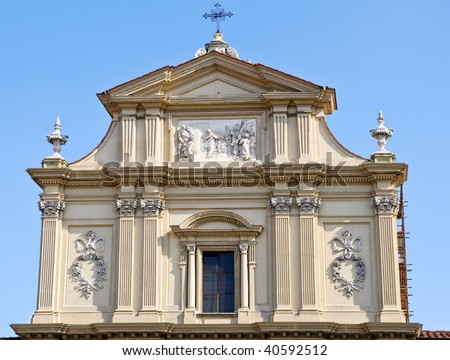 Facade Details Of Convent San Marco - Florence, Italy Stock Photo ...