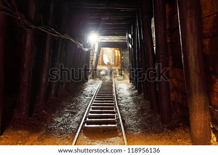 Mine with railroad track underground mining Mine with railroad track underground mining