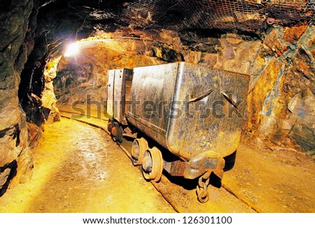 Mine With Railroad Track - Underground Mining