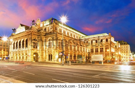Vienna State Opera House At Night, Austria, Theater