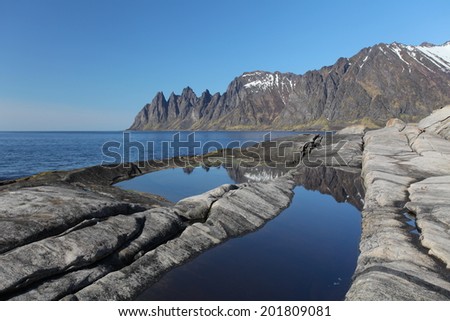 Norway fjord in Senja, Norway