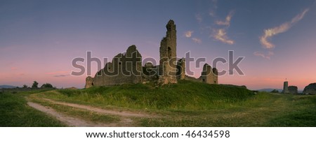 A view of ruined Castle of Branc situated in the in the west of Slovakia near the village Podbranc.