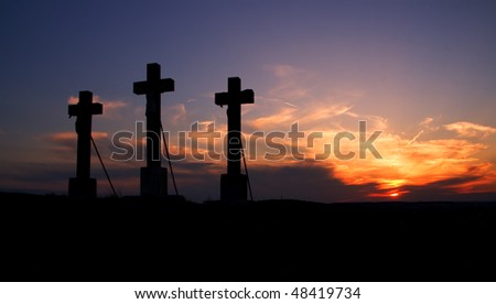 Crosses At Sunset