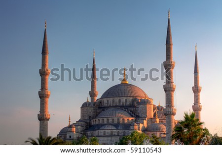 Blue Mosque, art masterpiece of Istanbul, Turkey.