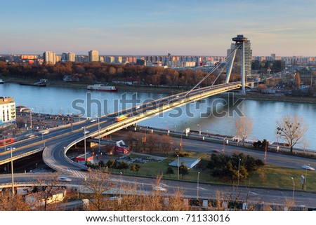 New bridge from castle - Bratislava, Slovakia