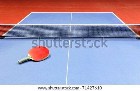 Table tennis table and racket