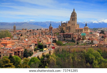 The ancient city of Segovia from Alcazar.