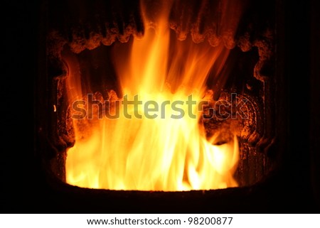 Fire in a home furnace.