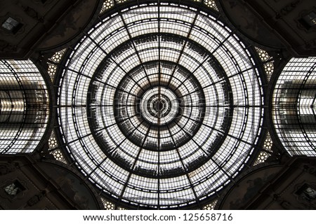 dome of Vittorio Emanuele Galleria in Milan, Italy