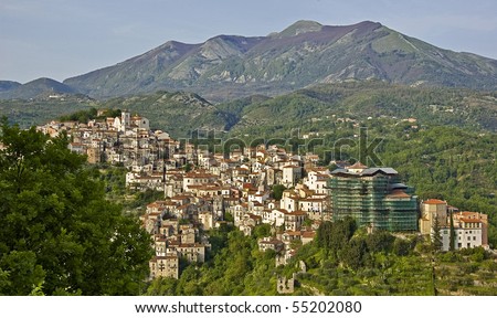 Italian village among south italy mountains