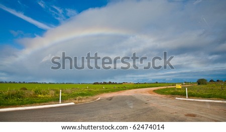 rainbow on the australian outback, south australia