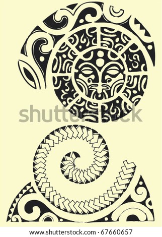 stock vector maori tribal