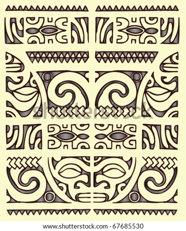 Maori Tribal Tattoo Stock Vector 67685530 Shutterstock