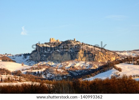 san leo\'s castle in winter