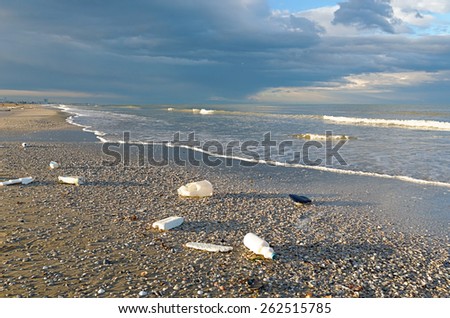 debris on the beach after the storm