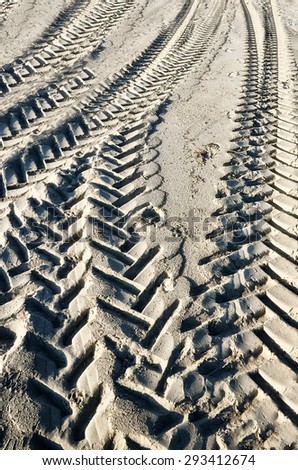 tire mark on the sand