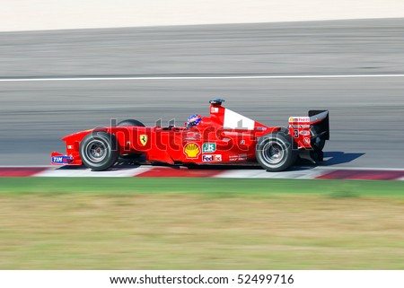 MISANO, IT,  JULY 12:unknown run with ferrari F1 into the misano world circuit center  july 12, 2008 in Misano, italy