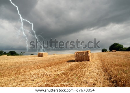 countryside under bad weather in autumn