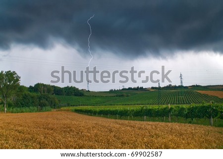 storm on the grain field