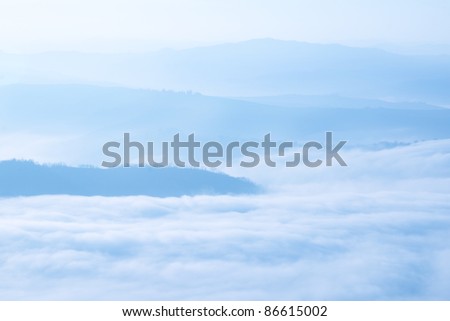 mystical landscape from the top of the mountain