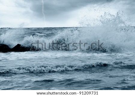 bad weather  over the sea