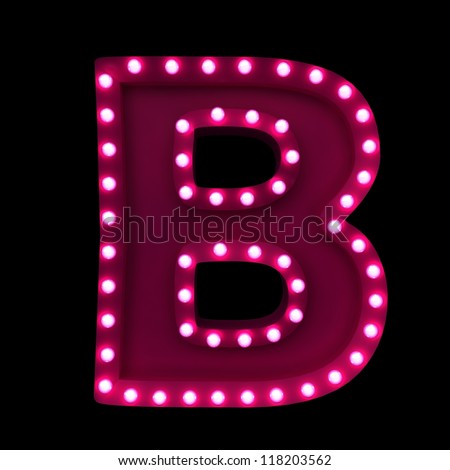 Letter B With Neon Lights Isolated On Black Background Stock Photo ...