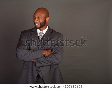 Young black business man wearing a suite and tie