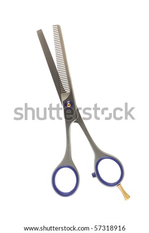 professional hairdressers thinning scissors isolated on white
